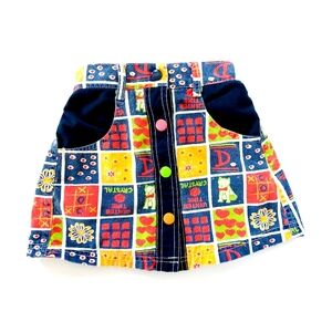 Mickey Mouse Patchwork‎ Style Toddler Skirt approx size 2T 90s y2k
